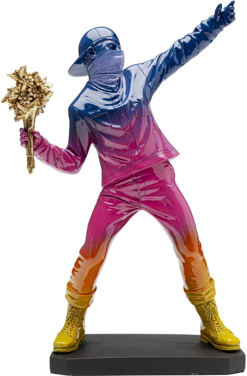 Kare Design Woonaccessoire Straatkunst Regenboog Boeket Goud