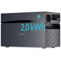 MAS ELEKTRONIK SUNSHARE Glory 2 kWh Balkonkraftwerk-Speicher, Hybrid-Wechselrichter, Notstrom, App, IP65, Dual-MPPT