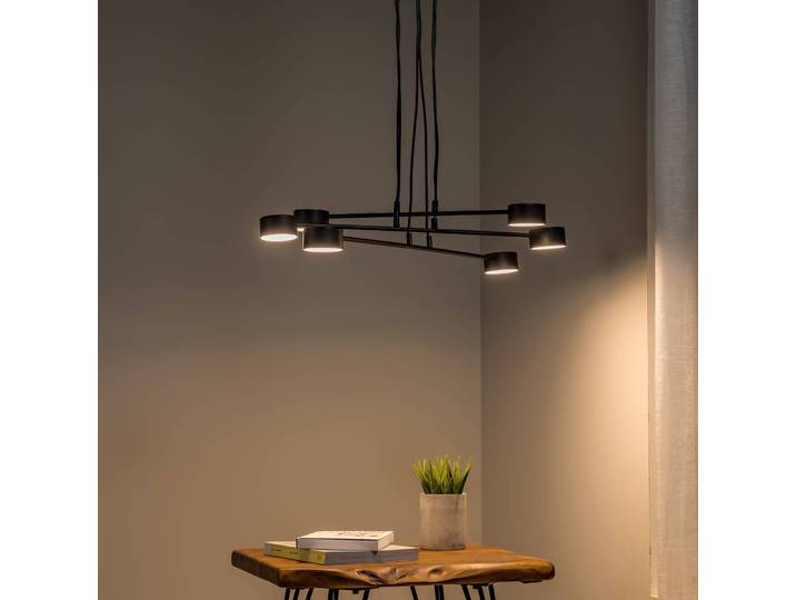 Hängeleuchte Modus 6 EMIBIG LIGHTING, dimmbar, schwarz, für Wohn- / Esszimmer, Metall, Modern