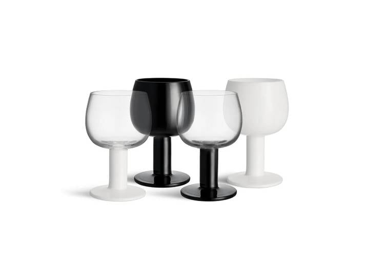 Kosta Boda verre Fars Blanc-noir, lot de 4