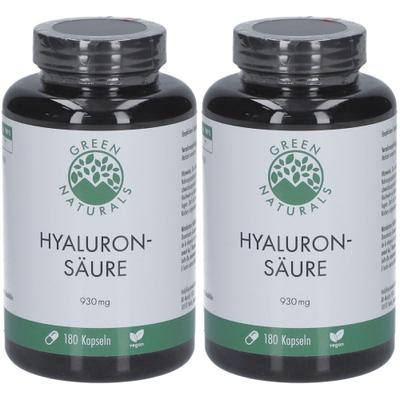 Green Naturals Hyaluronsäure 930 mg vegan Kapseln 2x 2x180 St