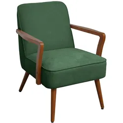 SVITA TUVA Loungesessel Akzentstuhl vintage Wohnzimmer Schlafzimmer Dunkelgrün
