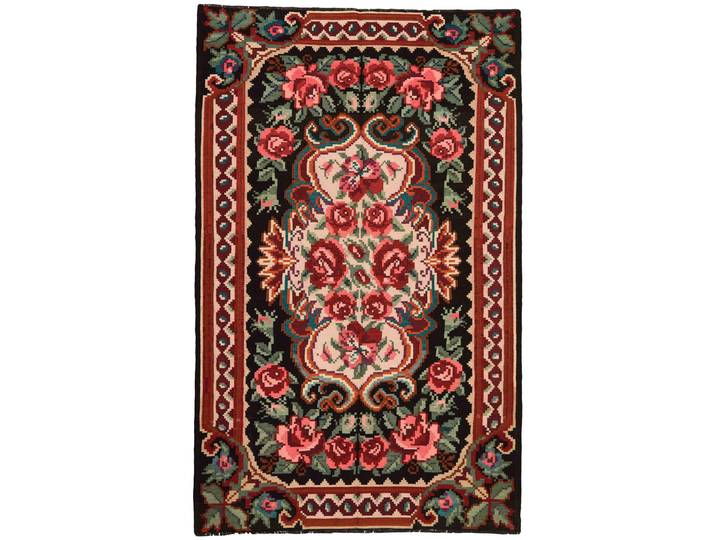 Kelim Rosen Teppich 191x305 Handgewebt Orientteppich Wolle
