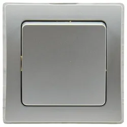 ChiliTec DELPHI Wechsel-Schalter 250V AC / 10A, inkl. Rahmen, UP, silber