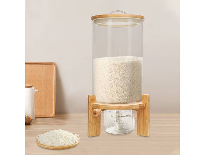 Distributeur de riz, récipient de stockage hermétique, stockage d'aliments secs, capacité de 7,5 L avec tasse