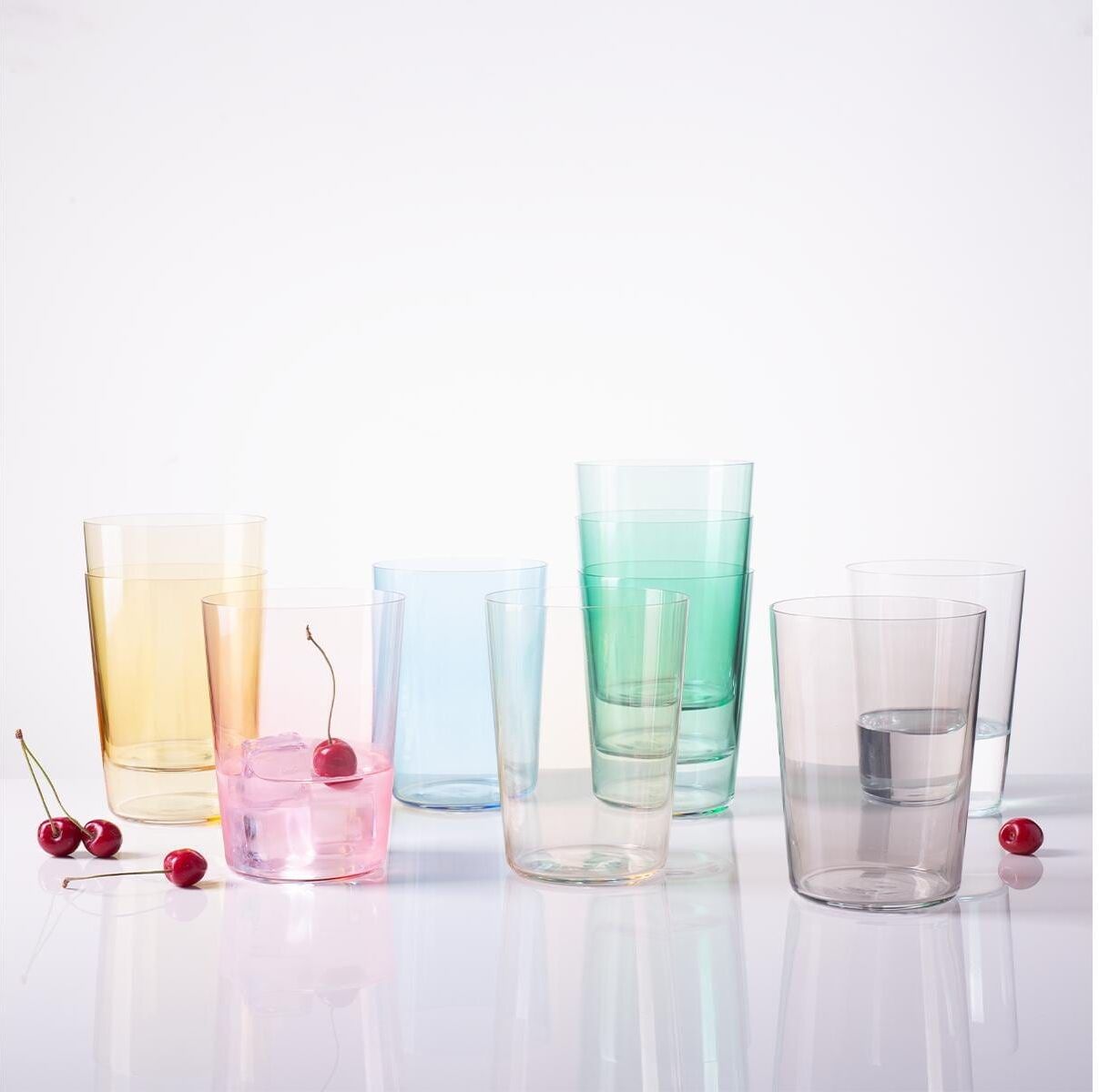 Longdrinkglas "Lunasol 21st Century Color 6 Stück, 515 ml", gelb (hellgelb), H:14cm, Trinkgefässe, Longdrinkglas hellgelb 14cm, 515ml