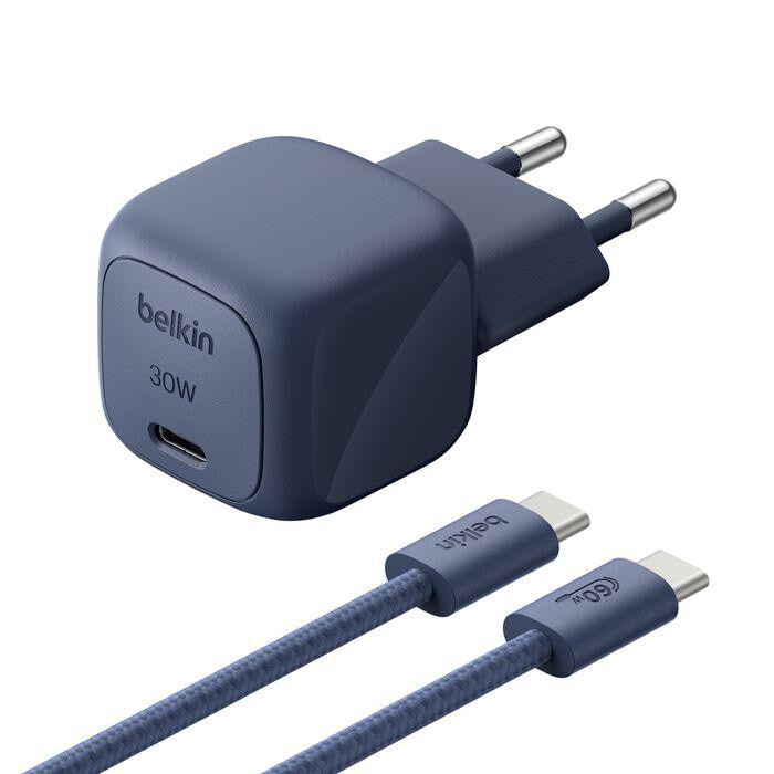 Belkin BoostCharge 30W USB PD Ladegerät mit PPS, inkl. 2m USB-C / USB-C Kabel, indigo WCA008kq2MBL-B6
