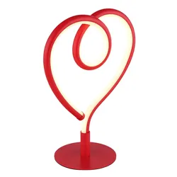 Tischleuchte Tischlampe Herzform Schlafzimmerleuchte rot opal LED H 23,5 cm