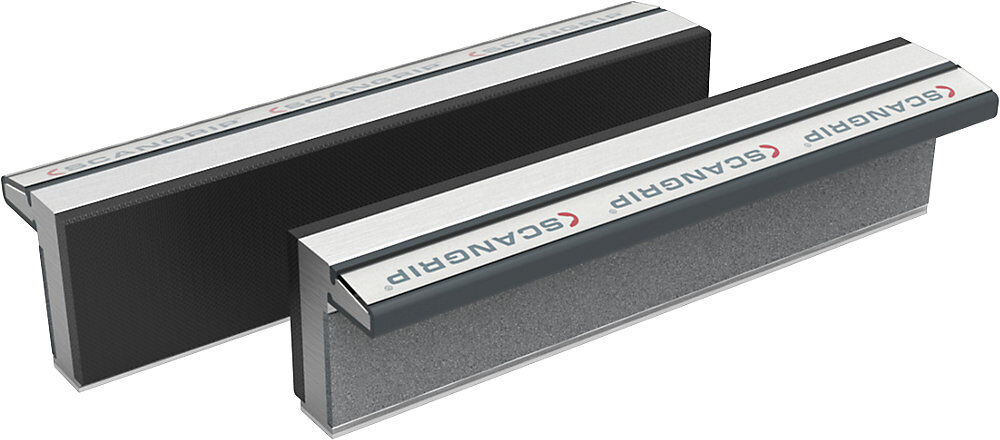 Magnet-Schraubstockbacken, aus gehärtetem Aluminium mit Gummiauflage, 1 Paar, Backenbreite 100 mm SCANGRIP