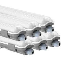 LED Feuchtraumleuchte 127,5 cm LED Röhre Garage Werkstattleuchte kaltweiß LED Wannenleuchte 18 Watt, 1700lm 6400K, 6er Set