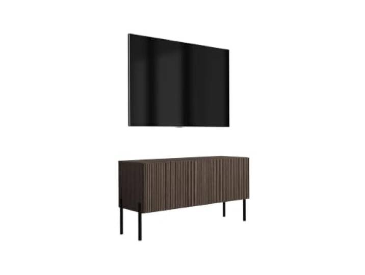 3xE Living TV-Lowboard mit Beinen 100 cm, 1 Tür, Dunin Eiche/Schwarze, Schwarze Beine, 100 x 32 x 52 cm