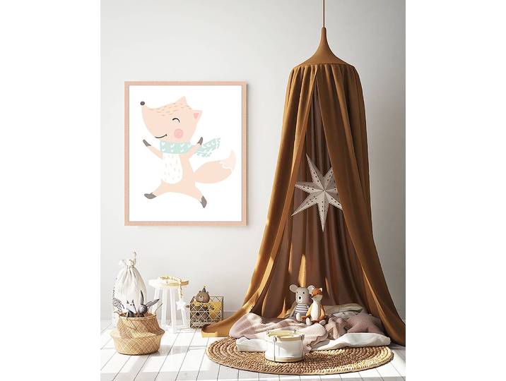Tableau déco Fox Baby 53 x 63cm Multicolore