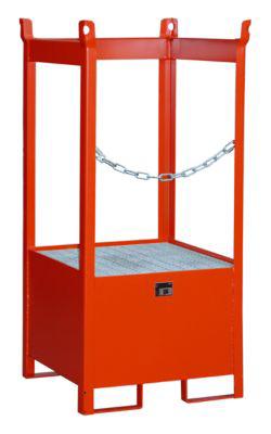 Fass-Stapelpalette Bauer FSP-1, seitlich offen, Kap. 1 x 200 l Fass, rot