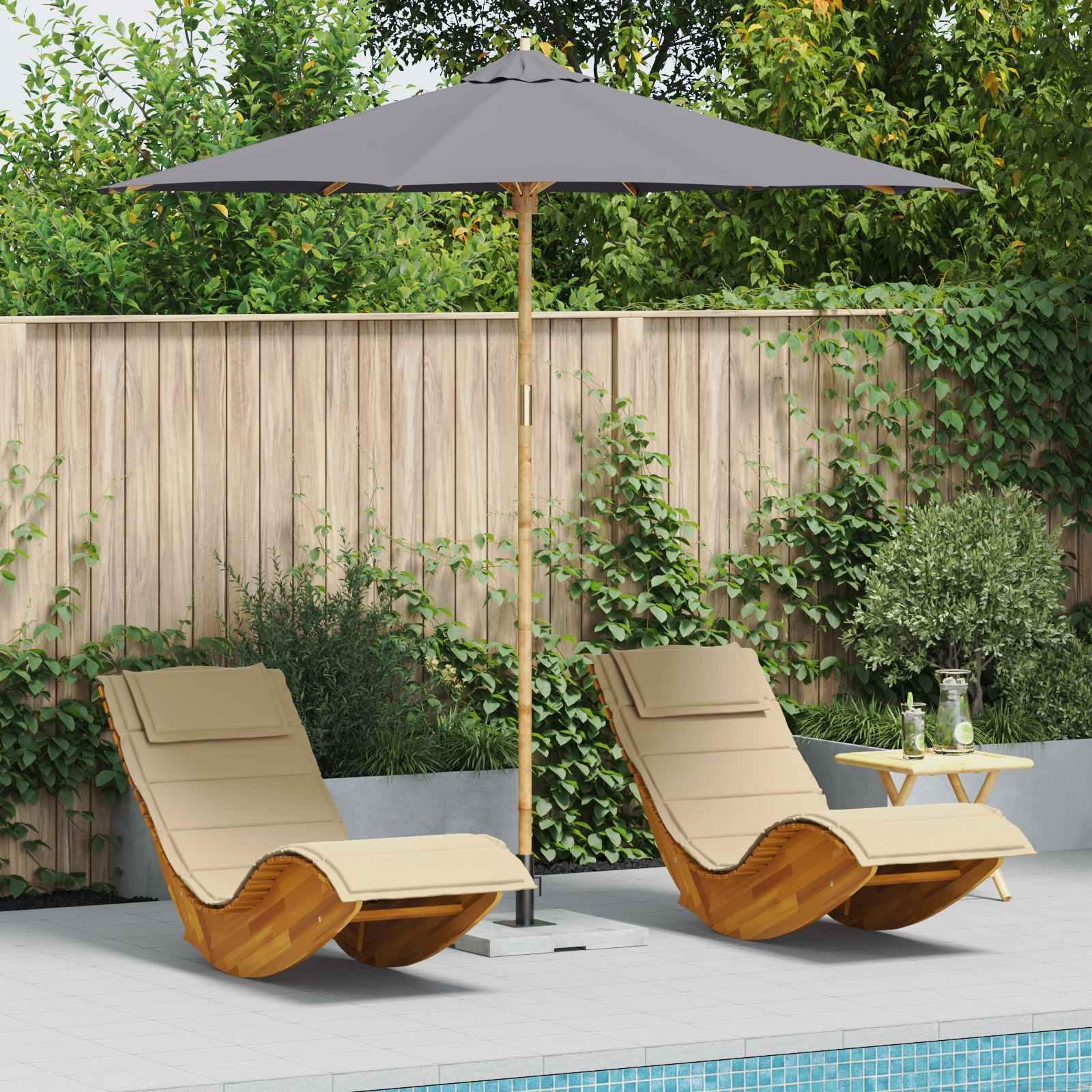 Prolenta Tuinzonneparasol, rond, donkergrijs, diameter: 270 cm, hoogte: 260 cm