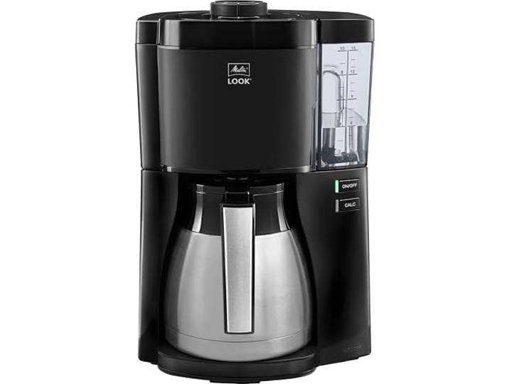 Melitta Look Therm – Filterkaffeemaschine mit Thermkanne und entnehmbarem Wassertank, für bis zu 10 Tassen Kaffee, in Schwarz