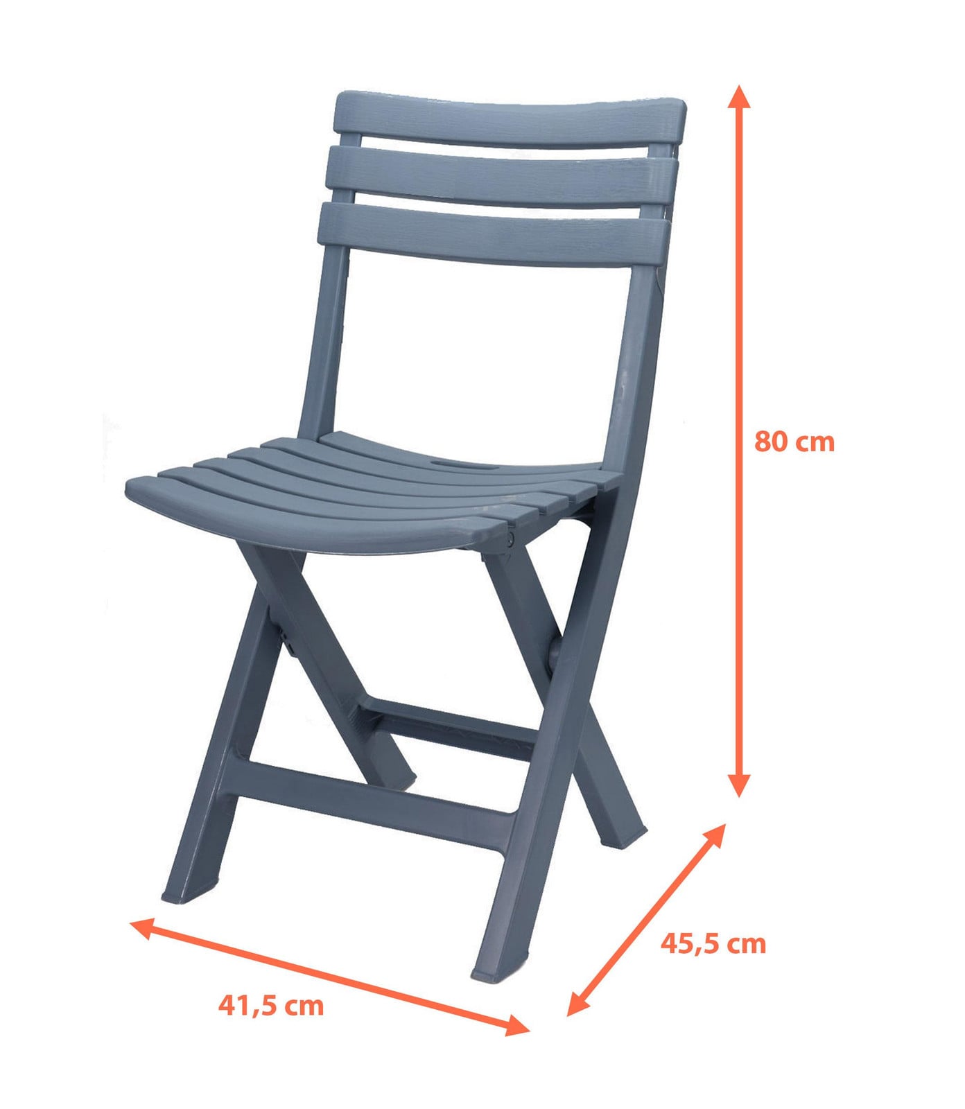Spetebo Kunststof Klapstoel Blauw - 80 x 45 cm