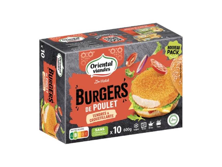 ORIENTAL VIANDES burger poulet halal 600g