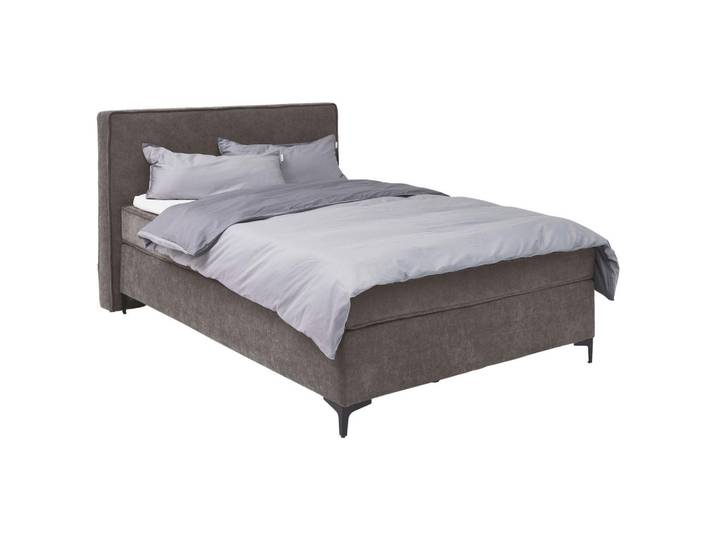 Tom Tailor Boxspringbett Modern BOX Bed, Grau, Metall, H3, Höhe ca. 15 cm, 120x200 cm, Stoffauswahl, in verschiedenen Größen erhältlich, Kopfteilauswahl, Schlafzimmer, Betten, Boxspringbetten