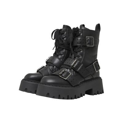 Stiefel BUFFALO "Buffalo ASPEN BIKER - VEGAN NAPPA", Damen, Gr. 36, schwarz, Polyurethan, unifarben, Schuhe Stiefel