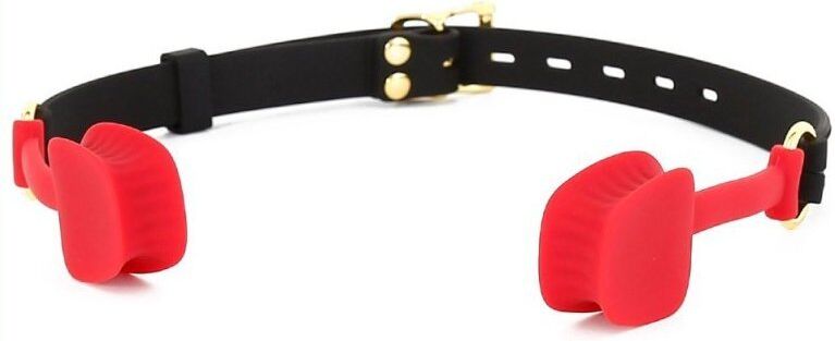 KINKgear Bâillon en silicone Zen Open Noir-Rouge