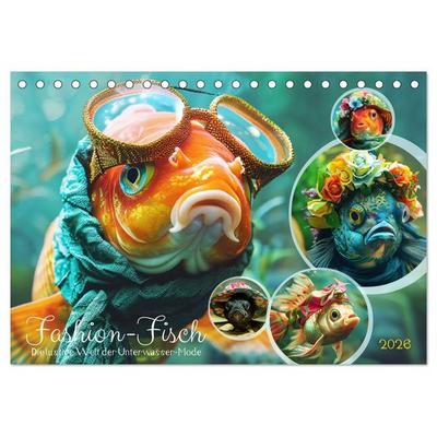 Fashion-Fisch. Die lustige Welt der Unterwasser-Mode (Tischkalender 2026 DIN A5 quer), CALVENDO Monatskalender