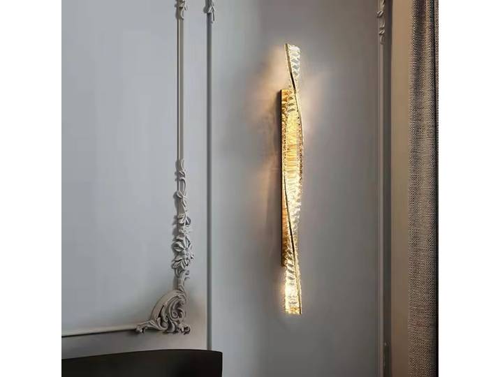Lampes murales LED en cristal irrégulier lampe murale longue moderne Lustre de luxe appliques murales décor de couloir à la maison luminaire de chevet intérieur