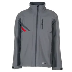 Softshelljacke "HIGHLINE" - 4XL - zink/schiefer/rot