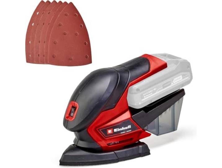 Einhell Akku-Multischleifer TE-OS 18/150 Li-Solo Power X-Change (18 V, Li-Ion, 24 000 min-1, 1.6 mm Schwingkreis, Staubfangbox, Staubabsaugadapter, ohne Akku und Ladegerät)