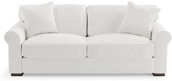 "Cleo Upholstered Sofa - 95"", Livesmart Performance Presley Pearl - Grandin Road"