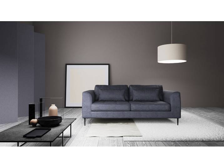 2-Sitzer TRENDMANUFAKTUR Luzi, gemütlich und bequem, tolle Detailverabeitung , blau (moonlight ocean), B:189cm H:80cm T:99cm, 100% Polyester, Sofas, 2-Sitzer, inklusive Nierenkissen