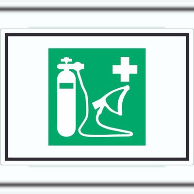 HB-Druck Sauerstoffgerät Symbol Aufkleber A2 (420x594mm)