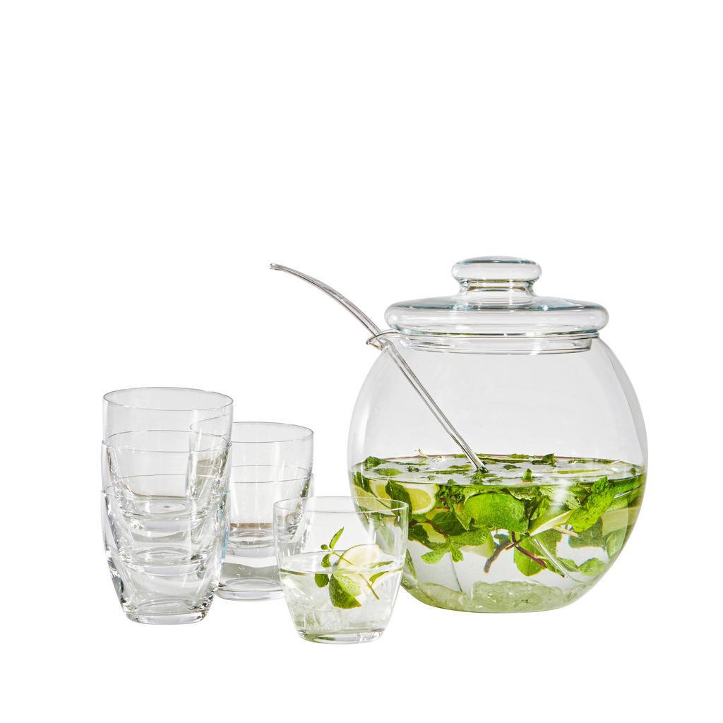 Novel Bowle-Set , Transparent , Glas , Transparent , 30x30x35 cm , Glas, Gläser-Sets