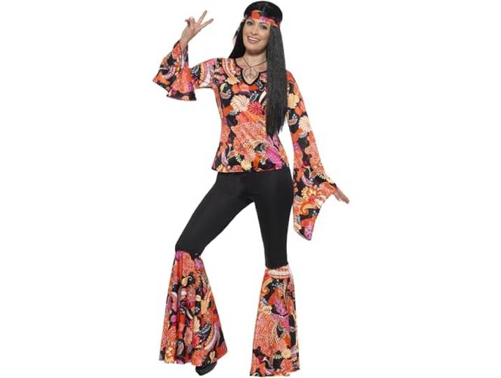 Smiffys Willow the Hippie Costume, Multi-Coloured