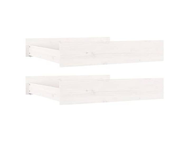 vidaXL 2x Bettschublade Bettkasten Bettschubkasten Schubkasten Unterbettschublade Bettschubladen Schublade Schlafzimmer Weiß Massivholz Kiefer