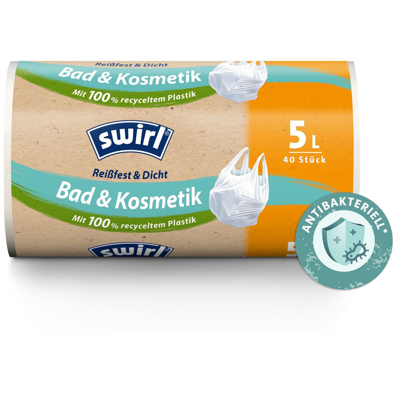 swirl Kosmetikbeutel 3290 5,0 l weiß, 40 St.