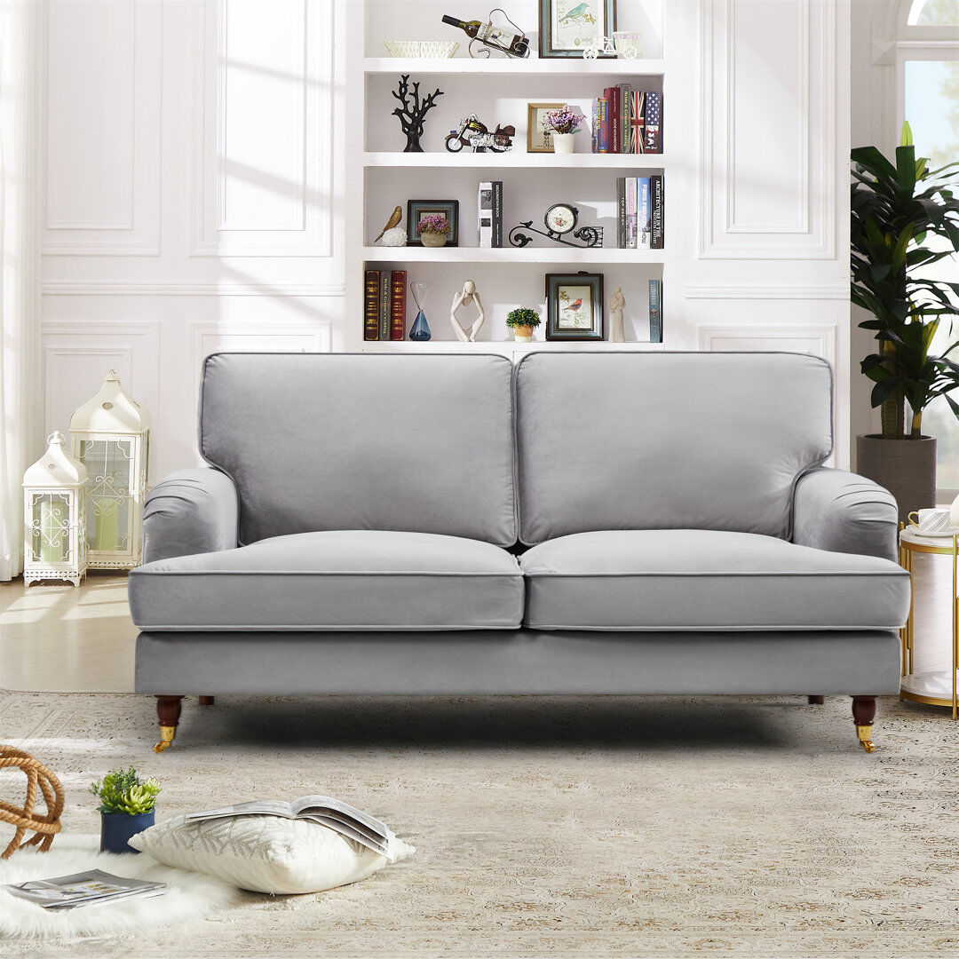 Mercer41 Gorby Velvet Sofa Grey 2
