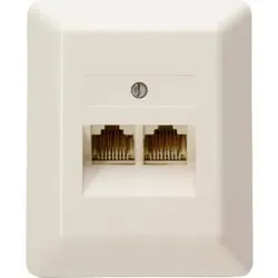 Kopp 33369404 UAE-Anschlussdose für Telefon-/Datentechnik, 8 Pole belegbar, 2 parallele Anschlüsse, Farbe: weiß  - 2 Stück