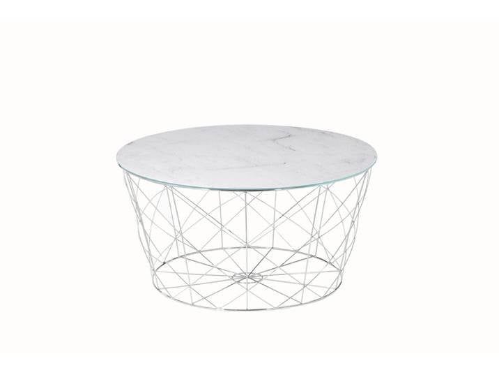 SalesFever Couchtisch mit Metallkorb Ø 80 cm