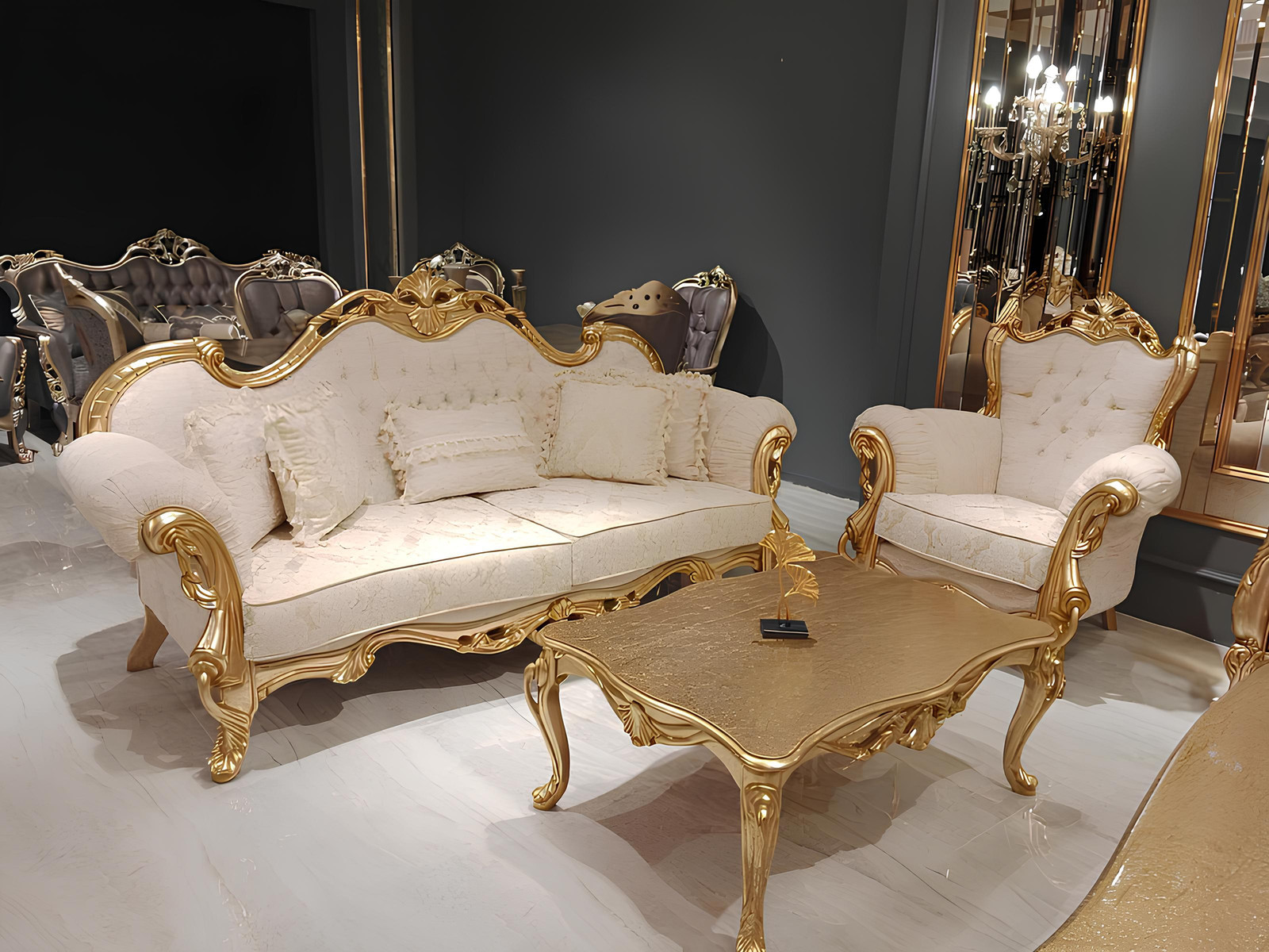 Chesterfield Luxus Sofa Set 3+3 Klassieke Sofagarnituur voor de Woonkamer