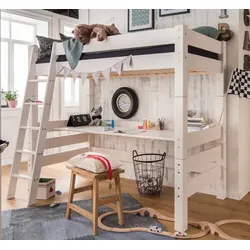 Tobykids Hochbett 90x200cm inkl. Rollrost und kleiner Absturzsicherung, VERSANDKOSTENFREI