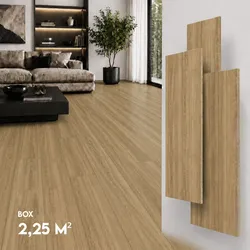 Berti Graf Klick Hart Vinylboden, Wasserfest, Bodenbeläge, 4mm SPC + 1mm Unterlage, Box 2,25 m2 Namur Nutmeg