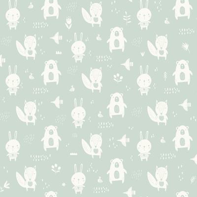 Chesapeake Bitsy Mint Woodland Wallpaper - 20.9 x 396 x 0.025