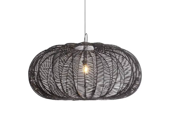 Suspension XXL noire en rotin 47x100