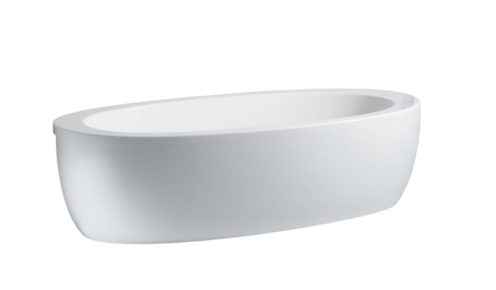 LAUFEN Alessi one Oval-Badewanne H2449700000001 203 x 102 cm, weiß, Halbeinbau, mit Schürze