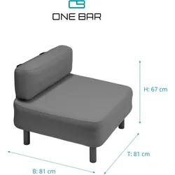One bar Grundelement 2 Lehnensessel Gestell