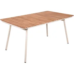 Gartentisch Carmel Teak/Weiß klappbar