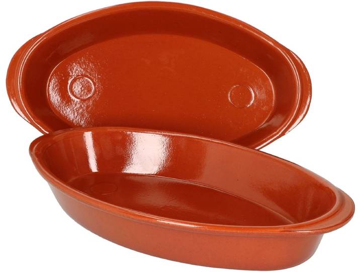 Set van 2 ovale ovenschalen Boris klei 32x18cm M 99519
