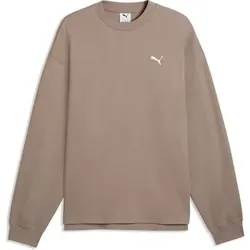 Puma Herren Freizeit / Mode Sommer GJ Sweatshirts Sweatshirts lg.Arm He/Uni ESS ELEVATED Relaxed Material Crew, Größe M in beige beige
