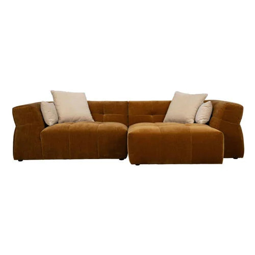 Dutchbone Hodge 4,5-zits hoekbank rechts - okergeel/bruin