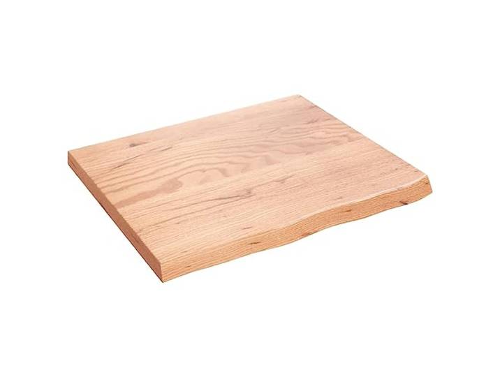 HGPOTUY Tischplatte Hellbraun 60x50x2 cm Massivholz Eiche Behandelt Eichenholz, dichte Maserung, lackierte Oberfläche, Naturkante, handgefertigt, Ersatzplatte, DIY-Brett